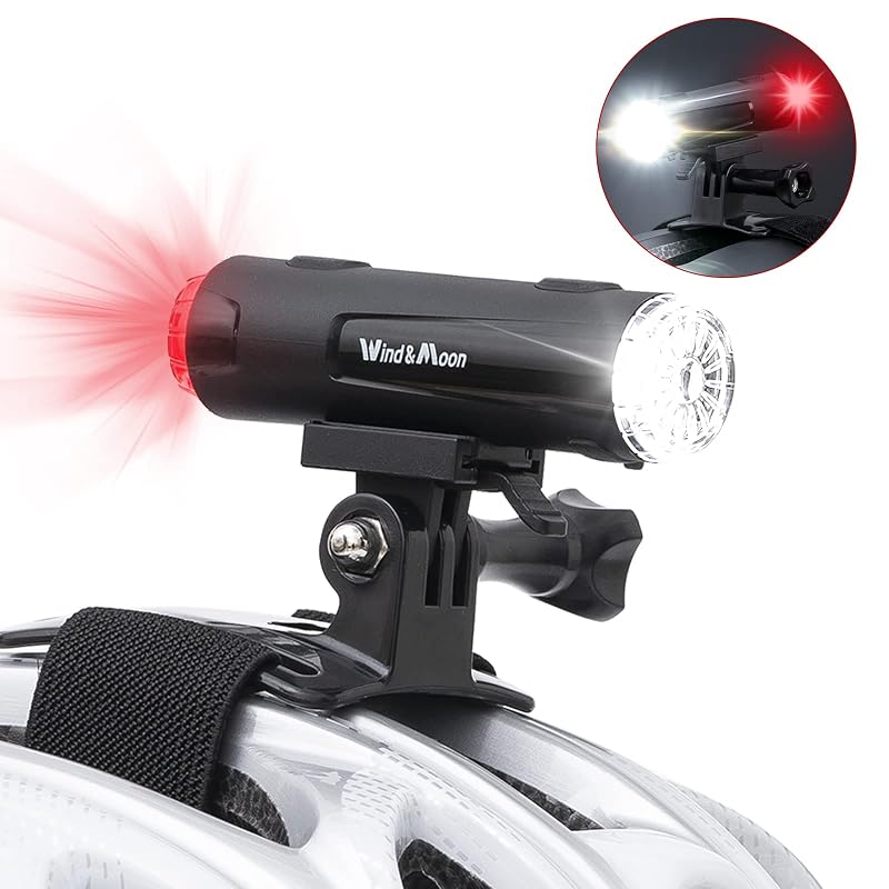 2-in-1 Rechargeable Helmet Light with 360° Front & Rear LED, IP66 Waterproof Bicycle Night Light