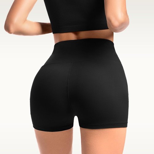 Leafigure Biker Shorts for Women - High Waisted with Pockets | 2 Pack Yoga & Gym Workout Shorts