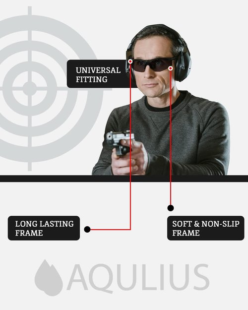 Aqulius Shooting Glasses - 3-Pack Eye Protection for Tactical Shooting Range | Durable & Comfortable
