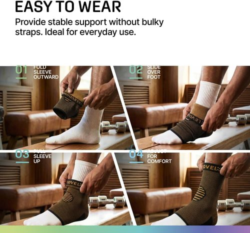 Modvel Ankle Brace - Compression Sleeve for Sprained Ankle & Achilles Tendonitis | Unisex Support
