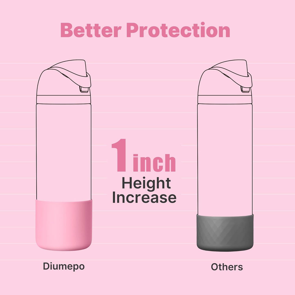 Owala Silicone Water Bottle Boot - Anti-Slip Protective Sleeve for 24 oz Stainless Steel Bottles | Pink