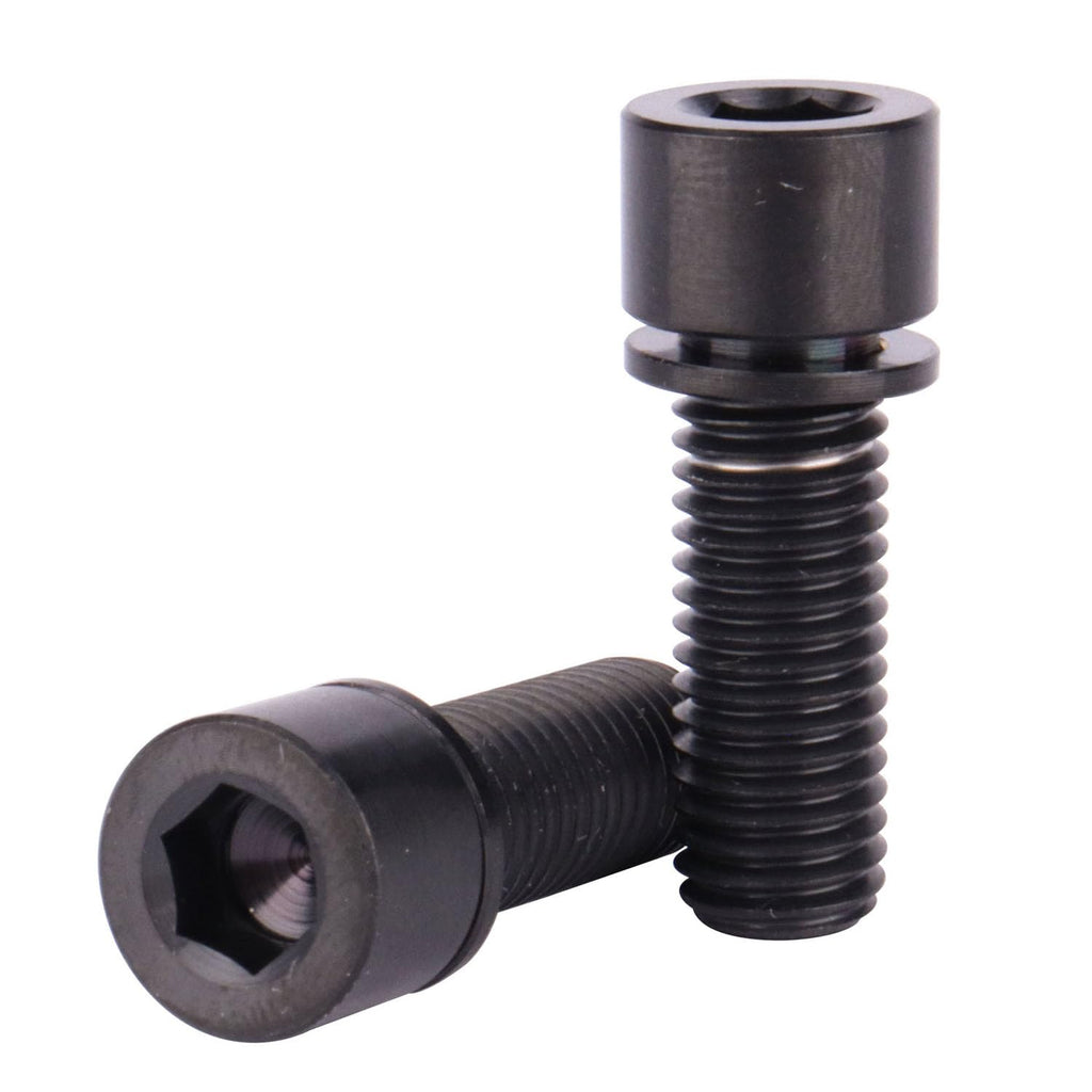UHDFBDHF Titanium Screw M7x20mm Bolt with Washer Allen Hex Cylindrical Head Bolts for Bicycle Stem Pack of 6 (Black)