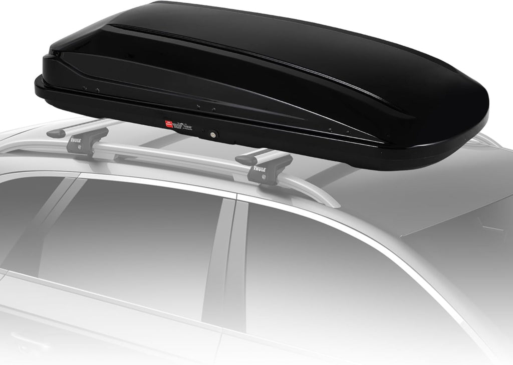 Rooftop Cargo Box Carrier by [Brand Name] - 70 Inch Hard Shell, 17.6 Cu Ft Waterproof Storage with Dual Side Opening