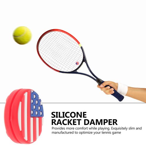Partykindom 6Pcs American Flag Tennis Racket Dampeners Shock Absorbers Vibration Dampeners for Tennis Racquet Accessories