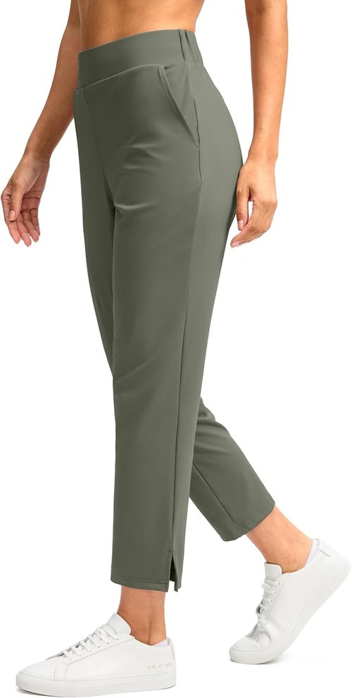 G Gradual Women's Ankle Golf Pants - Stretchy 7/8 Travel Pants with 3 Pockets & Inner Drawstring