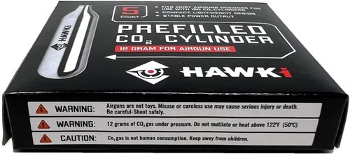 Hawki 12 Gram CO2 Cartridges - Ideal for Air Guns, BB Guns, Airsoft Pistols & Paintball Use
