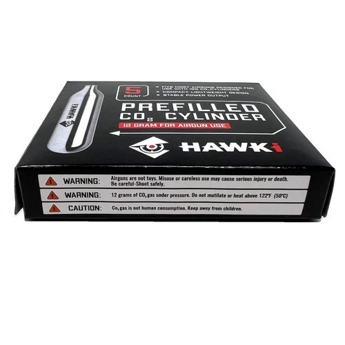Hawki CO2 12 gram Cartridges for Air Guns/Airsoft Pistols/Paintball Gun (5 Pack)