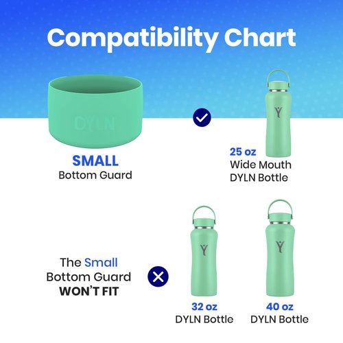 DYLN Water Silicone Large Bottom Guard for 25 oz DYLN Alkaline Water Bottles, Doubles as Dog Bowl, Flexible Silicone Water Bottle Boot, Versatile Water Bottle Bottom Protector, Mint