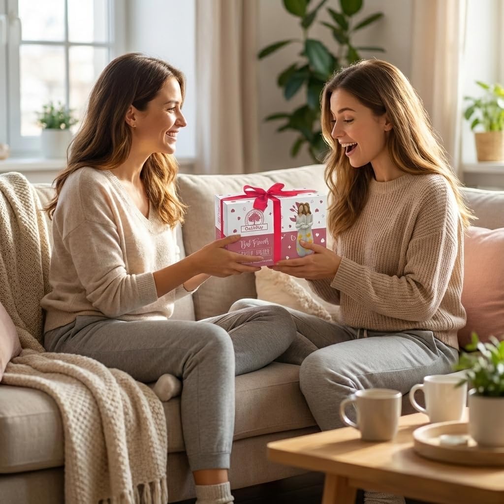 Sisters for Mom - Candle Holder Statue with Flickering LED Light | Unique Gift for Mother's Day, Birthdays & Friends