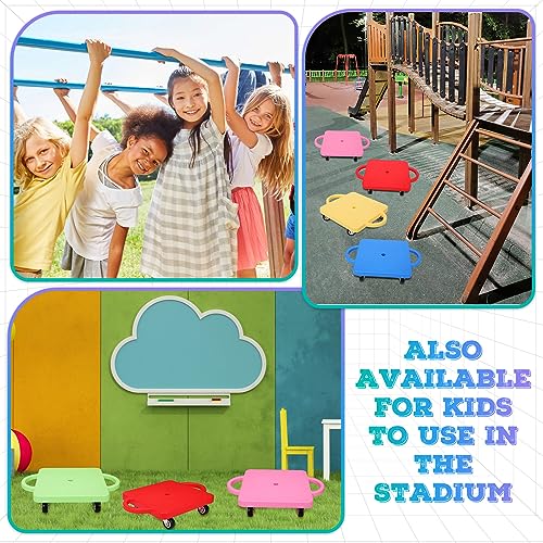 Jerify 6 Pcs Kids Scooter Boards with Handles - Light Color, 30x30cm, Indoor & Outdoor Play