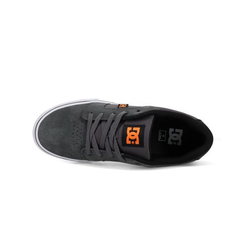 DC Men's Anvil Casual Skate Sneaker, Grey/Black/Orange, 7
