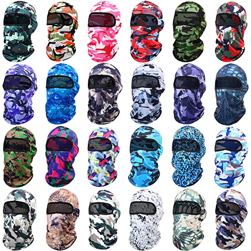Tarpop 24 Pack Ski Mask Balaclava Face Cover with Bright & Camo Variations