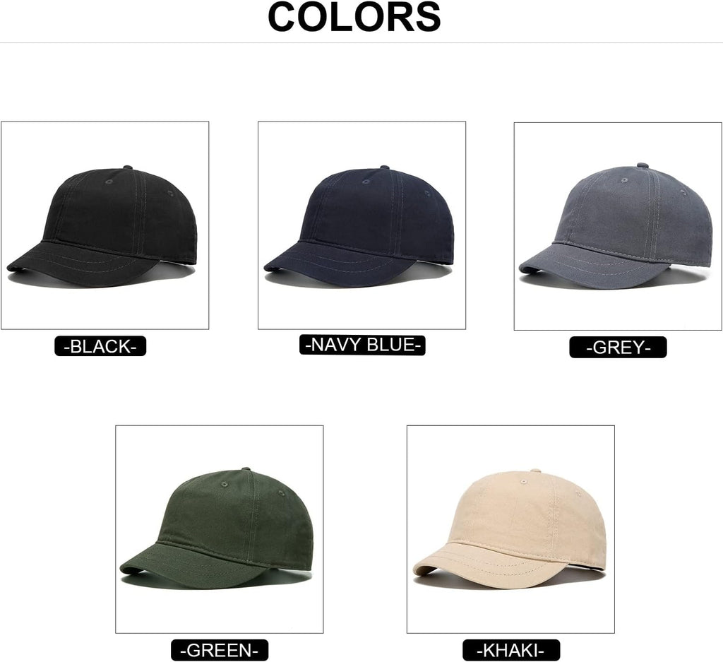 Skiennix Short Brim Baseball Cap - Adjustable Cotton Dad Hat for Outdoor Sports | Unisex Design