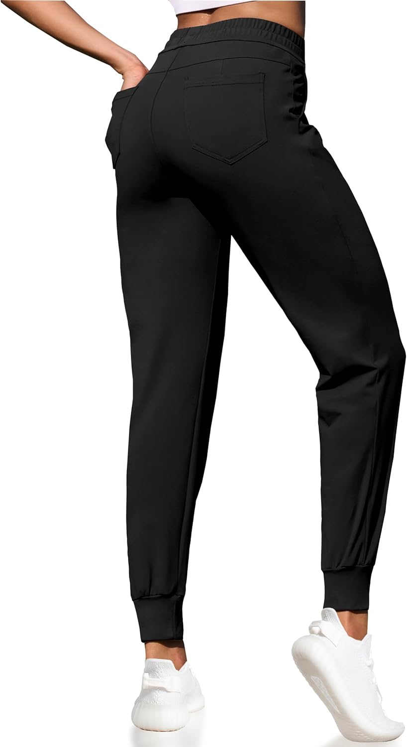 VOOVEEYA Women's Yoga Joggers - Stretchy High Waist Sweatpants with Pockets for Workout & Travel