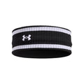 Under Armour Unisex Lightweight Terry Headband - Variation 001 Black/White/White, One Size