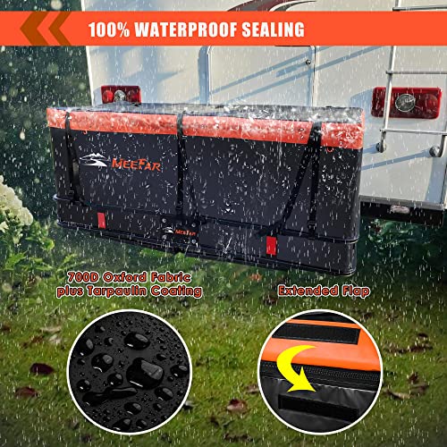 MeeFar Waterproof Hitch Mount Cargo Carrier Bag 16 Cubic Feet - Luggage Rack