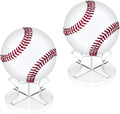 Skiennix Acrylic Baseball Stands - 2 Pack Display Racks with Non-Slip Rubber Pads for Sports Balls