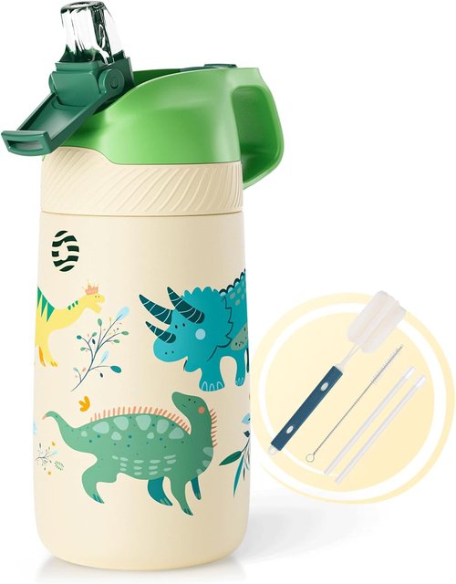 Fjbottle Kids Water Bottle - 12oz Stainless Steel Insulated Tumbler | Leak-Proof & Lightweight for School & Travel