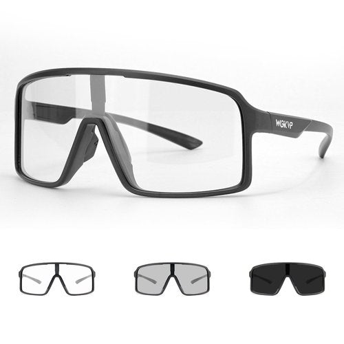 WGKVP Photochromic Cycling Glasses Men Sports Sunglasses Women for Running Bike Goggles Bicycle, Black