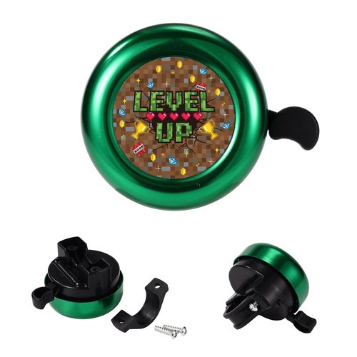 Bike Ring Bell, Premium Durable Loud Crisp Clear Sound Pixel-Themed Bicycle Ringer Bell Funny Bike Accessory Suitable for Kids Boys Toddlers