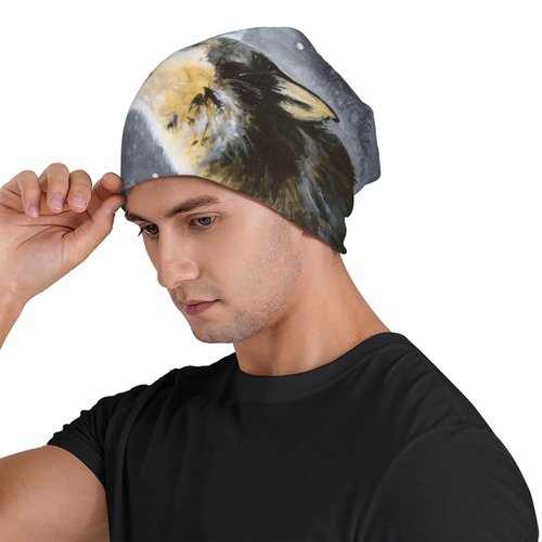 Wolf Moon Beanie For Women Men, Warm Soft Stretch Knitted Beanies Hat Lightweight Casual Slouchy Chemo Cap Cancer Headwear Gifts