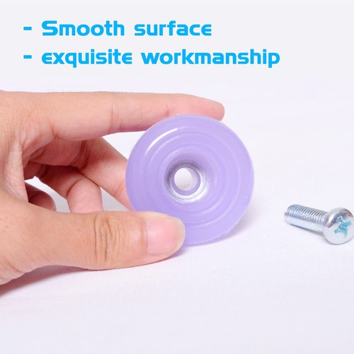 VNAKER PU Rubber Roller Skate Toe Stoppers 1 Pair with Screws Jelly Purple