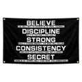 Discipline Motivational Flag 3x5ft with 4 Brass Washers | Dorm, Study, Gym, Office Wall Decor - Variation of THIS listing