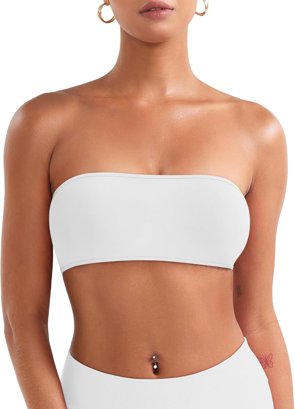 VOYJOY Backless Bandeau Bra - Adjustable Workout Top for Comfort & Support | Basic Tank Design