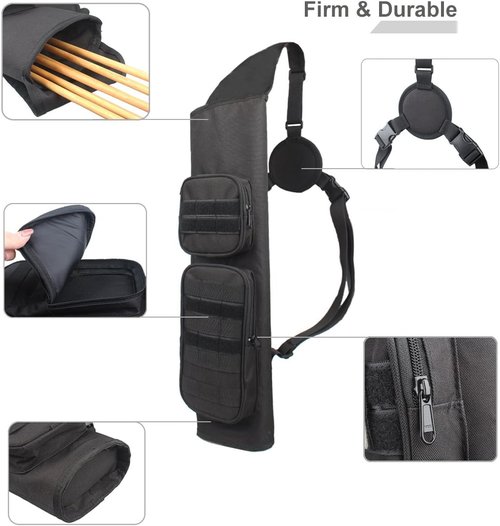 KRATARC Archery Quiver Bag - Molle System with Pockets for Hunting & Target Practice