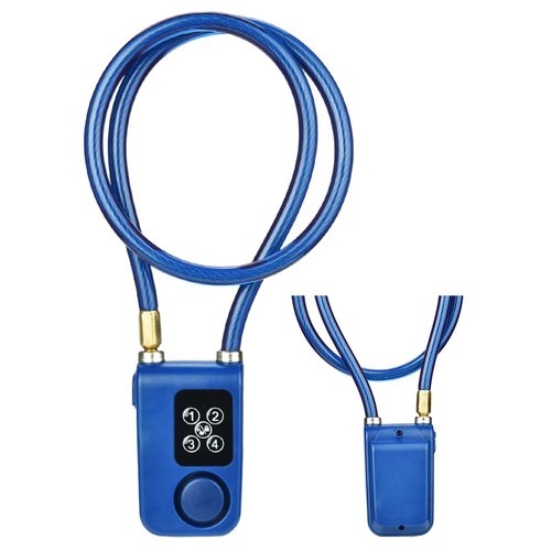 Chain Lock for Bike with Alarm, Y787 Smart Alarm Lock AntiTheft Motorcycle Chain Lock for Scooter/Stroller/Gate Blue