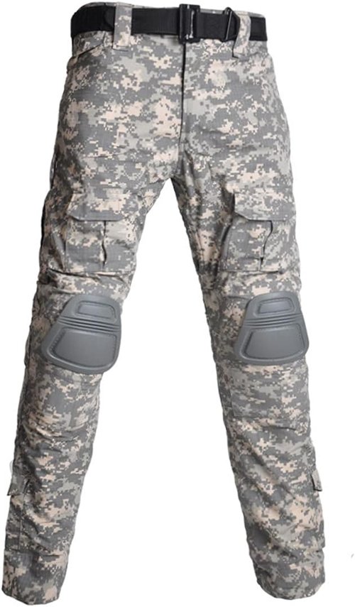 HARGLESMAN Men's Tactical Military Suits Long Sleeve Fitting Amry Uniforms Combat Shirt and Pants with Knee Pads