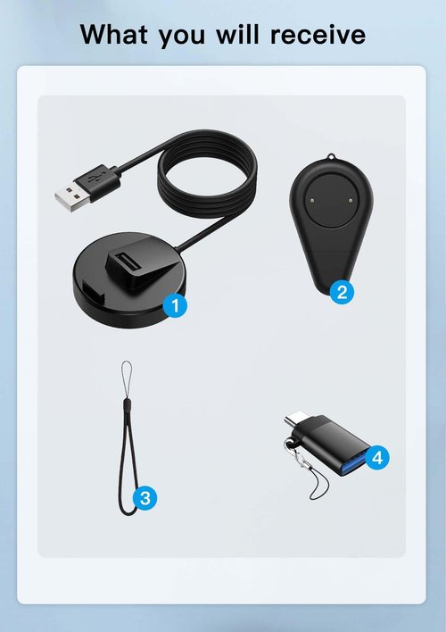 YAJOJO Portable 2-in-1 Magnetic Charger for Amazfit Bip 6/Amazfit Active 2 Square/Active 2 - Travel Separable Magnetic Charging Dock with USB Charger Cable