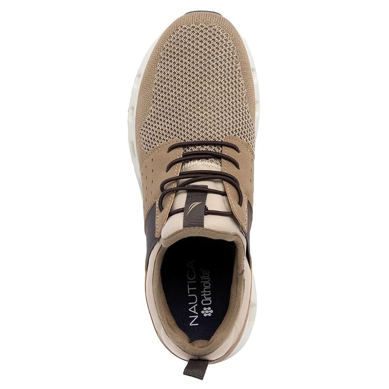 Nautica Men’s Running Sneakers – Taupe, Cushioned, Breathable Lightweight Sport Shoes