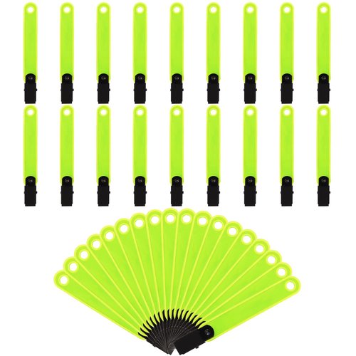 PEUTIER 36pcs Double-Sided Reflective Trail Markers for Trees Trail Marking Ribbon, Marking Tacks with Clips for Hunting Hiking Outdoor Sport Accessories (Fluorescent Yellow)