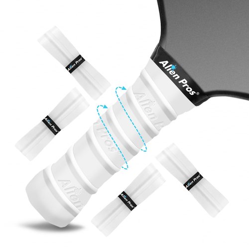 ALIEN PROS Pickleball Overgrip (4-Pack) with Ridges for Better Grip Control - Precut and Tac Feel Pickleball Grip Tape - Non-Slip Pickleball Paddle Grip Tape for High Performance (Ridged Ltac, Black)