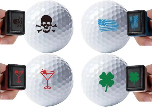 KYWLJPTDPN Personalized Golf Ball Stamp Custom Name Golf Ball Stamper with Ink Reusable Golf Ball Mark Your Own Golfer (4 Pieces)