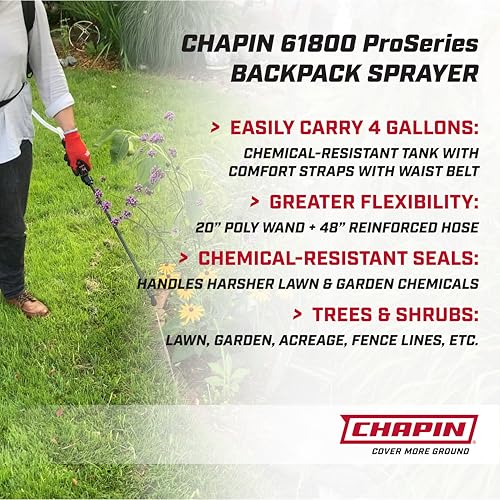 CHAPIN 61800 ProSeries 4-Gallon Backpack Sprayer with 3-Stage Filtration - Garden Lawn Care