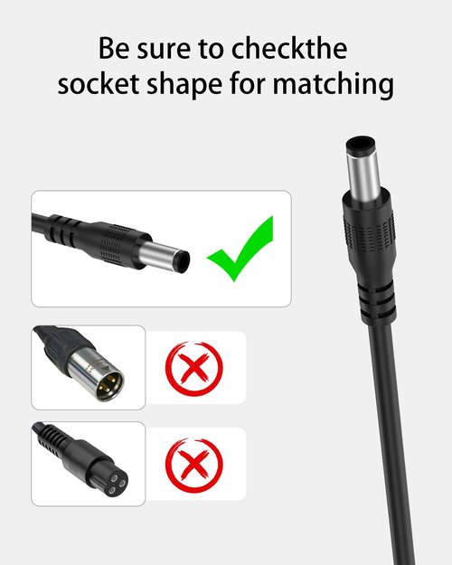 VHBW 42V 2A Charger for iScooter i9, i9 Pro, i8, i8L, 1S Electric Scooter Charger Compatible with isinwheel S9/S9 Pro/S9 Max (Fits 36V Lithium Battery Scooters)