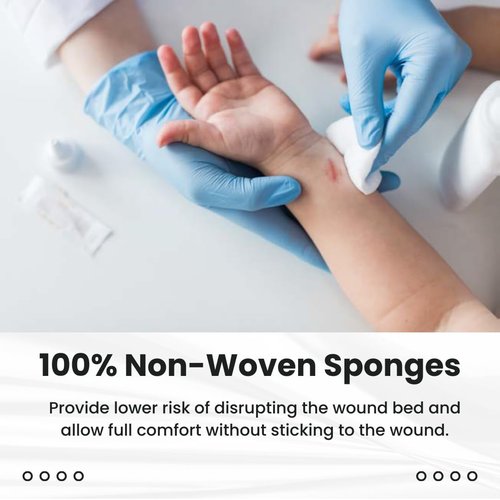Dealmed Non-Woven Gauze Sponges - 4-Ply, 4" x 4" Absorbent Wound Care for First Aid Kits | 200 Count