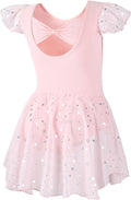 DIPUG Girls Ballet Leotards - Shiny Dance Dress with Ruffle Sleeves for Toddlers