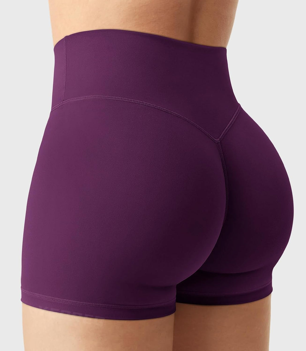 YEOREO Women's Biker Shorts - High Waist, No Front Seam, Hidden Scrunch | Perfect for Gym & Yoga