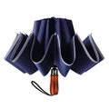 Lejorain Large Reverse Umbrella -50 Inch Windproof Folding Inverted Umbrella - Upside Down with Safety Reflective Strip