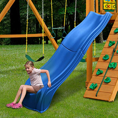 Wave Slide for 4-5 Foot Decks - Blue Plastic Playground Slide for Kids
