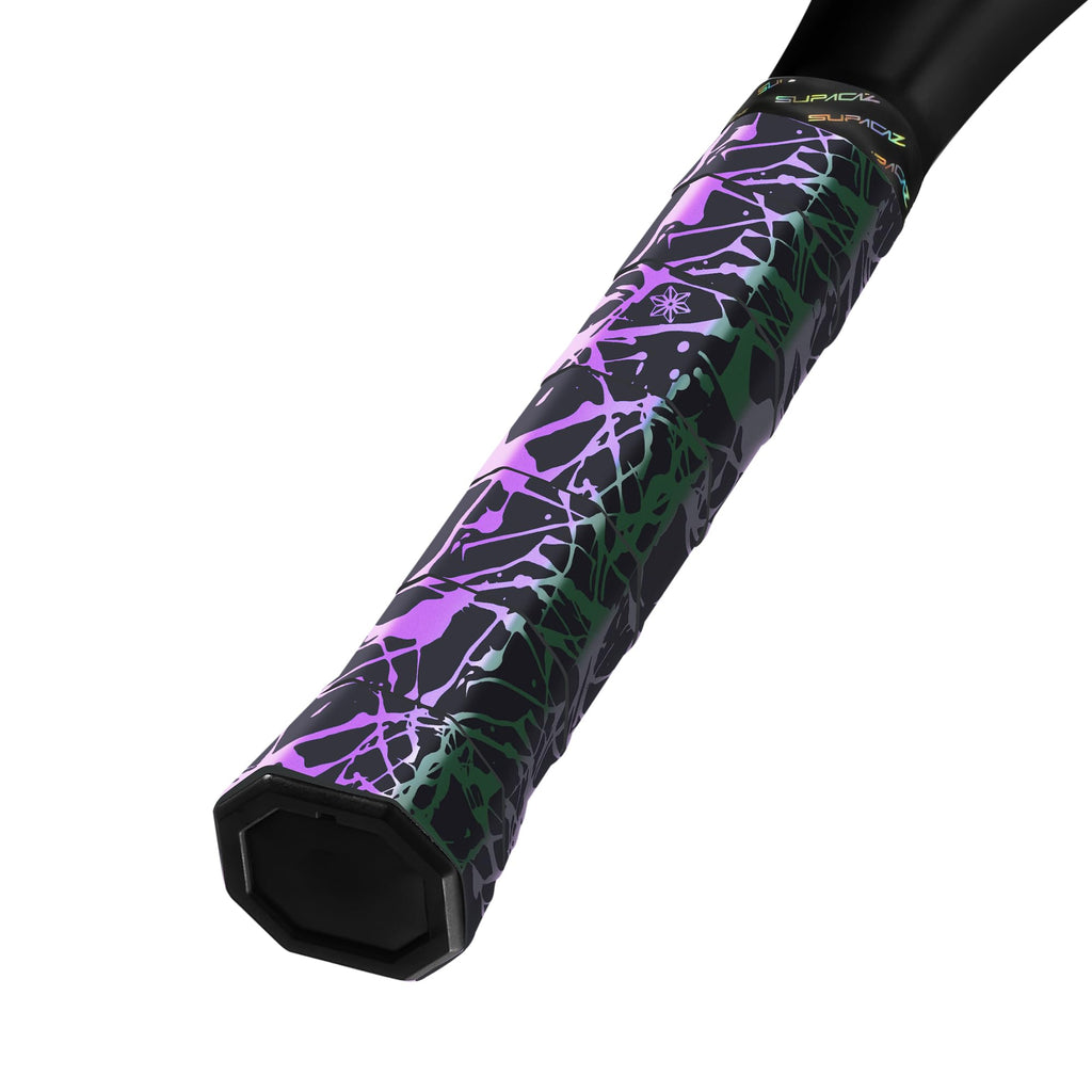 Supacaz Super Sticky Kush Oil Slick Splat Tennis Overgrip - Racket Dry Overwrap - Racquet Grip Tape - Over Grip Wrap - 3pk