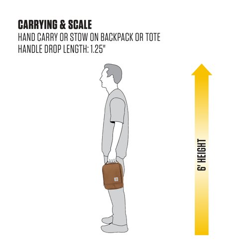Carhartt Insulated Lunch Cooler For Men and Women, Fully Insulated Lunch Pale for Everyday Use, Black