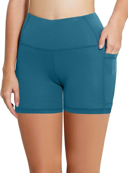 Baleaf Women's High Waist Biker Shorts - Comfortable Spandex Workout Shorts with Pockets | 8", 5", 3" Sizes