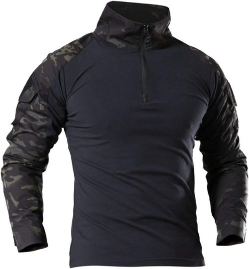 HARGLESMAN Men's Tactical Military Uniform | Long Sleeve Combat Shirt & Pants with Knee Pads