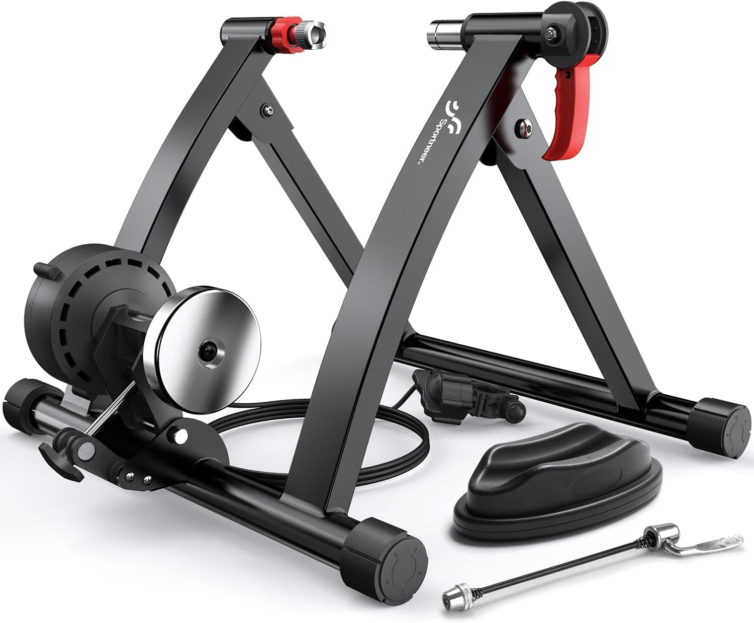 Sportneer Bike Trainer - Magnetic Indoor Bike Stand for 26-28" & 700C Wheels | 6 Adjustable Resistance Levels