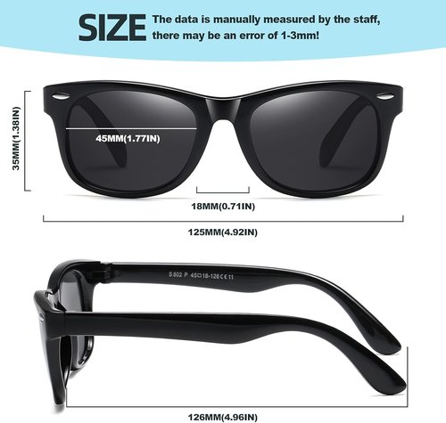 DYLB Kids Polarized Sunglasses - Flexible TPEE Rubber Frame for Ages 3-8 | 3 Pack for Boys & Girls