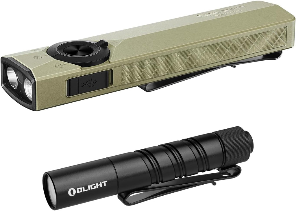 OLIGHT ArkPro Ultra EDC Flashlight - 1700 Lumens Rechargeable Portable Light with I3T 2 EOS Pocket Flashlight | Compact & Bright
